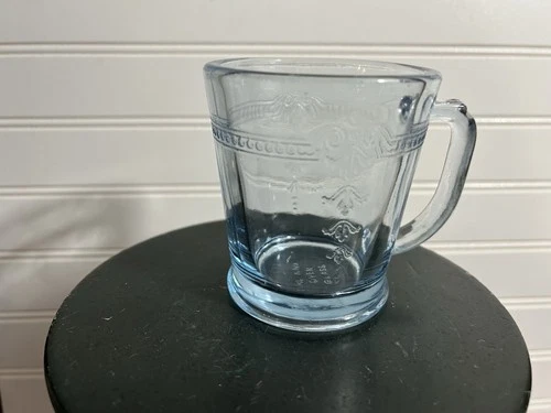 Vintage Fire King Philbe Blue Sapphire Coffee Mug Cup D Handle