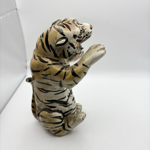 Vintage Ceramic Standing Rampant Tiger Figure Sculpture 8.5" MCM Decor READ - Picture 5 of 14