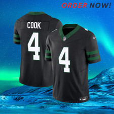 Brady Cook 4 Jets Black 2025 Vapor Untouchable Stitched jersey "All sizes"