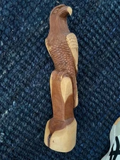 Incredible Signed Paul Higgs Nassau Sculpture Carved Wood Eagle 15.5” 1985