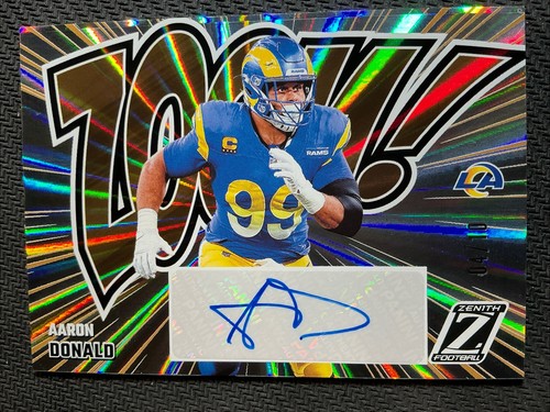 2024 Panini Zenith Football Gold Zoom Aaron Donald Auto 04/10 Case Hit Rams #9 - Picture 2 of 8