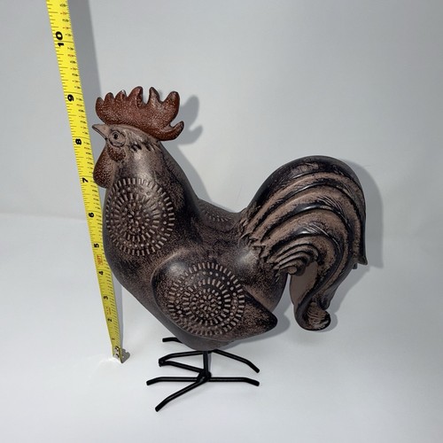 Vintage PolyResin/Eisener Hahn Figur - Bild 7 von 8