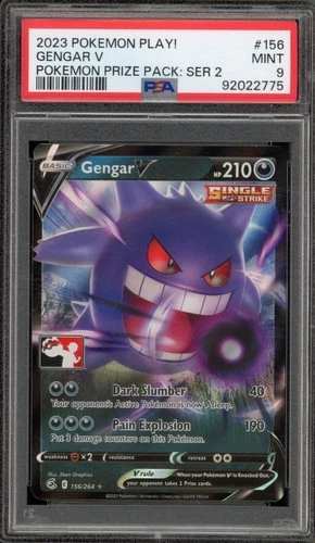 Pokemon Gengar V Pokemon Prize Pk. Series 2 PLAY! Holo Rare Promo #156 PSA 9