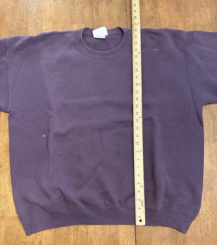 Vintage 90s Blank Crewneck Sweatshirt XL Purple Lee - Picture 7 of 7