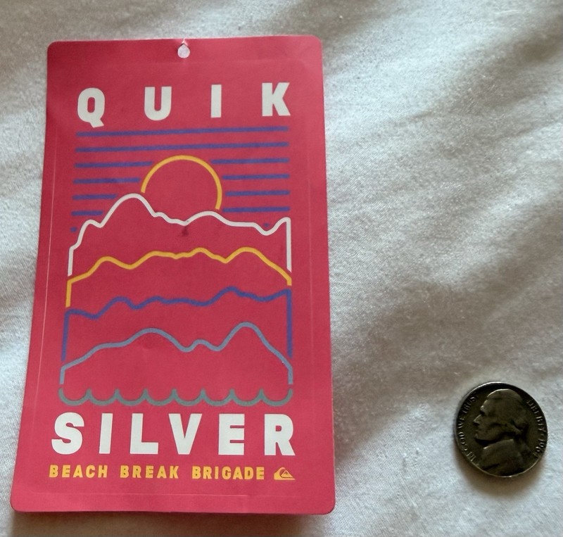 Quiksilver Surfing Sticker! Kelly Slater! Board shorts! Beach Break Brigade!