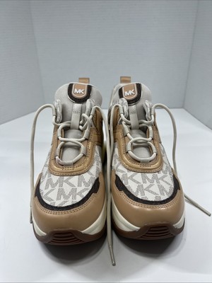 Michael Michael Kors Womens Chunky Sneakers 10M Olympia Canvas Leather  Trainer