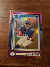2024 Donruss Malik Nabers Optic Rated Rookie Preview Pink #383 Giants