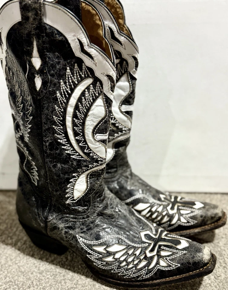 #J.B. #Dillon #Western #Cowgirl salto bordado #Tamanho cruzado-9 #eBay @todos - Imagem 3 de 4
