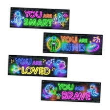 4 Pcs Space Astronaut Wall Decor Sign, Inspirational Quotes Wall Art Decor