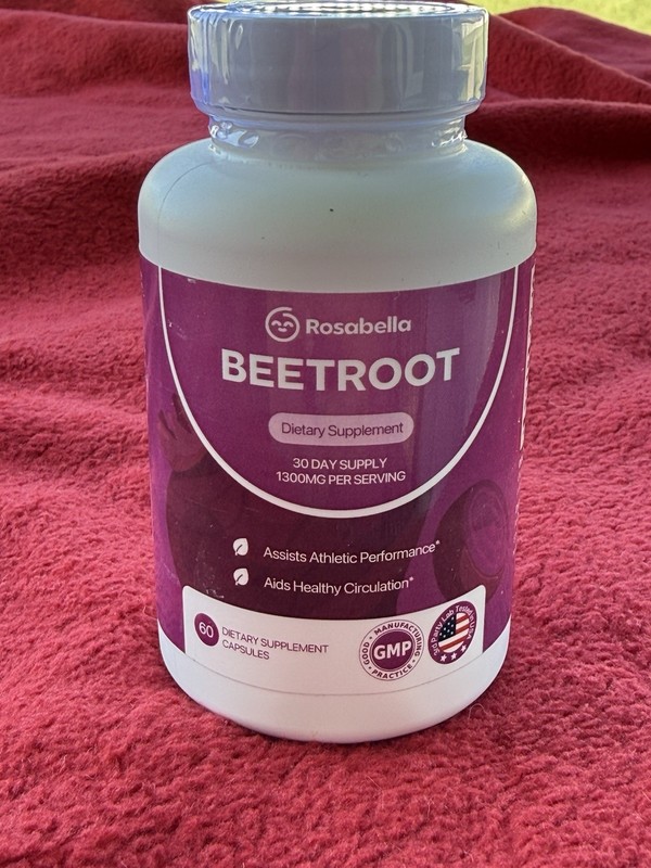 Rosabella Beetroot Athletic Performance Supplement Organic Capsules 60 Ct 1300mg