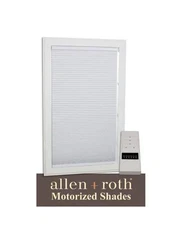 allen +roth 32im x 72in White Darkening Blackout Cordless Motorized Cellul Shade