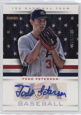 2013 Panini USA Baseball Box Set 15U National Team 79/299 Todd Peterson Auto 4m3