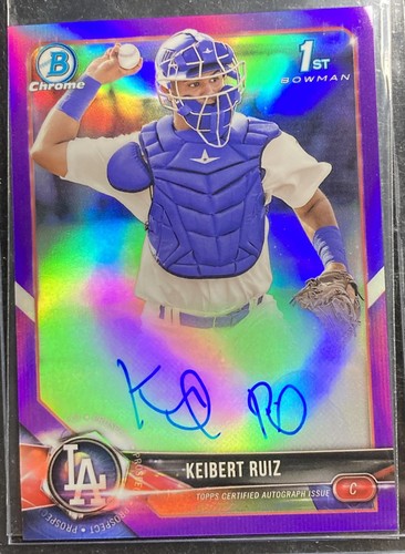 2018 1st Bowman Chrome Prospect AUTO Purple Refractor 19/250 Keibert Ruiz CPA-KR - 第 1/5 張圖片