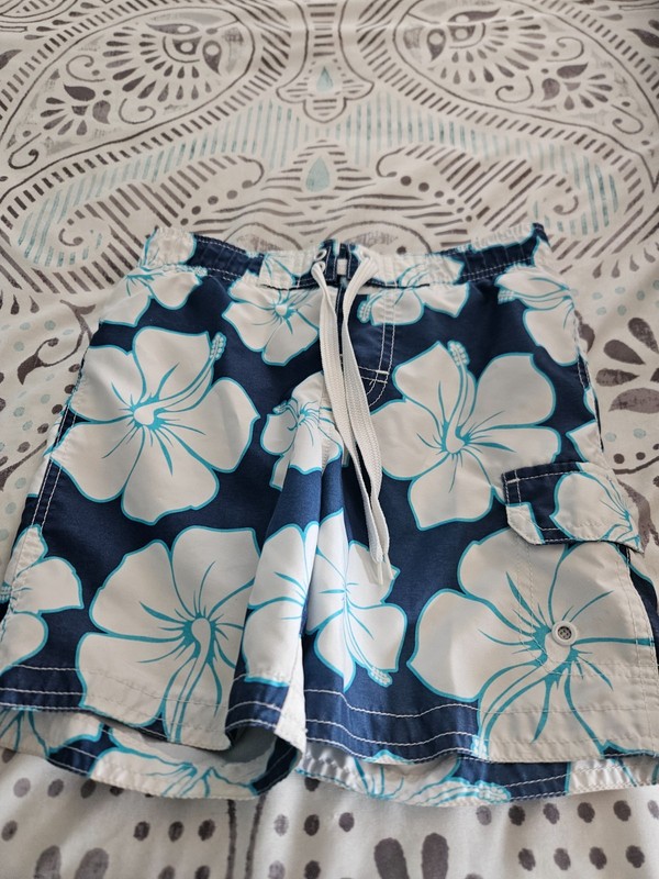 Jumping Beans brand size 4 swim bottoms (blue, flowers)