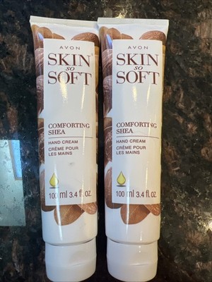 2 Avon Skin So Soft  Comforting Shea Hand Cream, 3.4 oz each, New Sealed