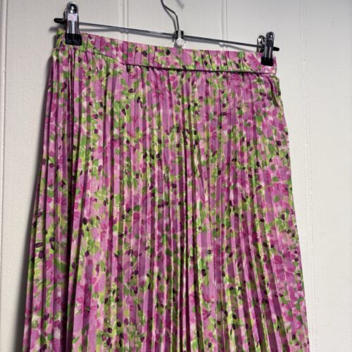 & Other Stories Pleated Skirt Size Small Pink Floral Midi Summer Holiday - Picture 2 of 12