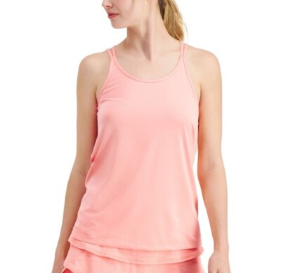 Ideology Active Scoop-Neck Strappy Back Tank Top - Peachberry, Large #54
