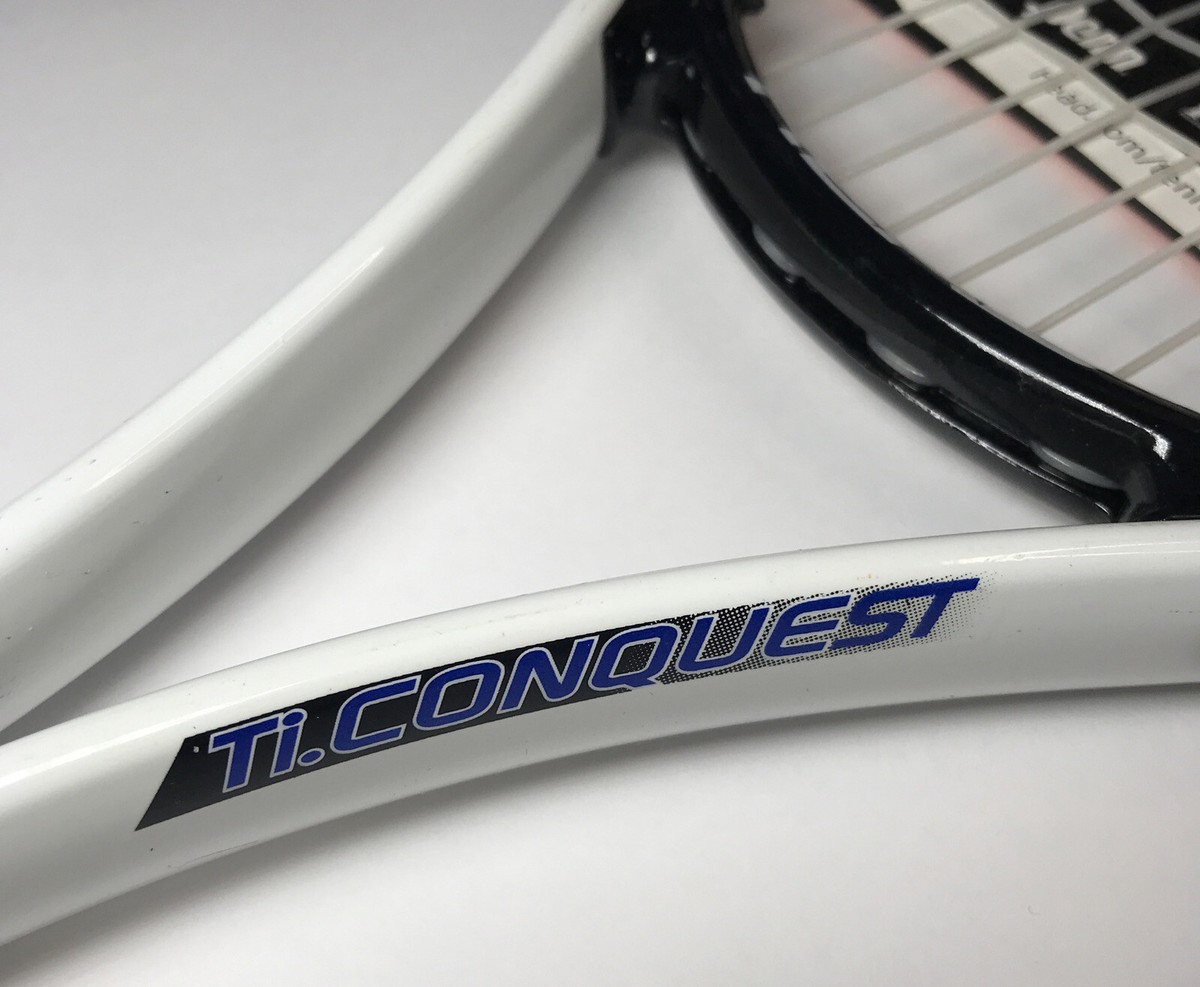 2 Raquettes De Tennis HEAD Ti Conquest Titanium - Bleu Et Blanc, Tailles De Poignée 4 1/2 Et 4 3/8, Occasion