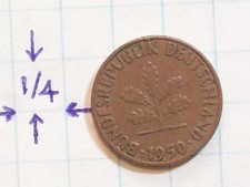 MONETA NIEMCY 1950 G 1 FENIG miedziany BANK NIEMIECKI LĄDOWNIK 