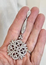 Camrose Kross crystal floral pendant Jackie Kennedy signed JBK