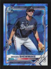 Braden Shewmake 2021 Bowman Chrome Sapphire Prospects Atlanta Braves #BCP-162