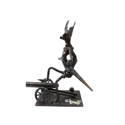Vintage Duffy NAPOLEON Nuts & Bolts Sculpture Figurine 1970 Metal Art Signed - Picture 2 of 9