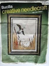 Vintage Bucilla Creative Needlecraft Kit 2052 Duck On the Wing 22 x 28 Crewel