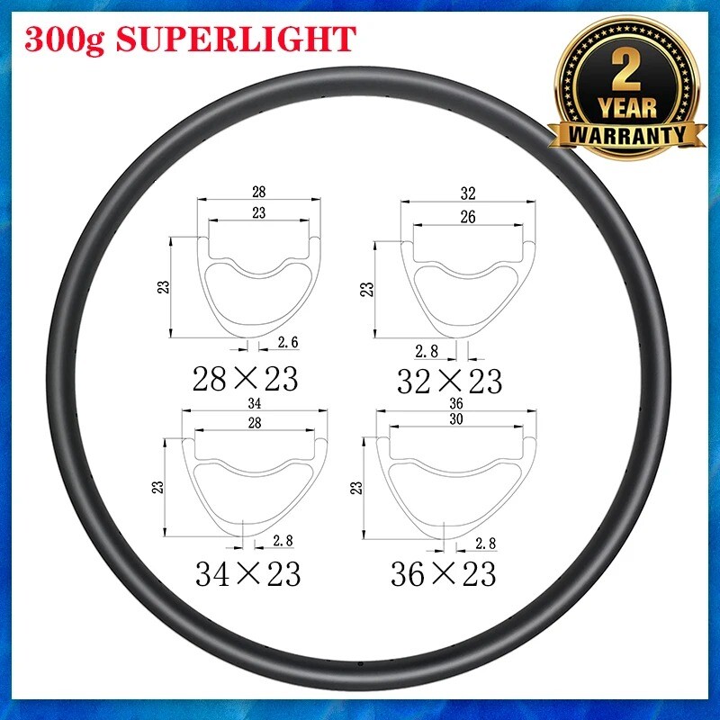Cerchio bici carbonio asimmetrico superleggero 29er MTB XC clincher tubeless 24 28 32H