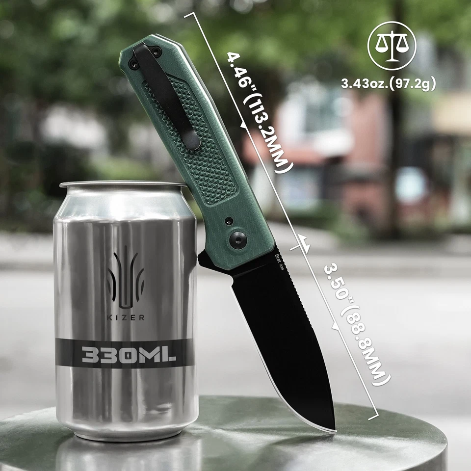 Kizer Brat Drop Point Folding Pocket 154CM Steel Blade G10 Handle V3630C2 - Image 2 of 4