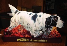 REPRODUCTION Western Ammunition English Setter Advertising Standing Die Cut