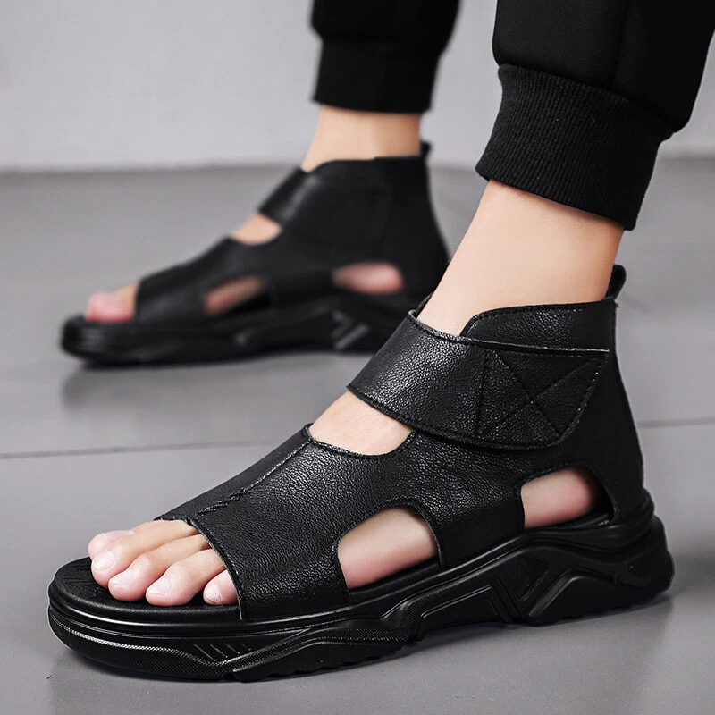 Fashion Male Leather Palm Slippers.