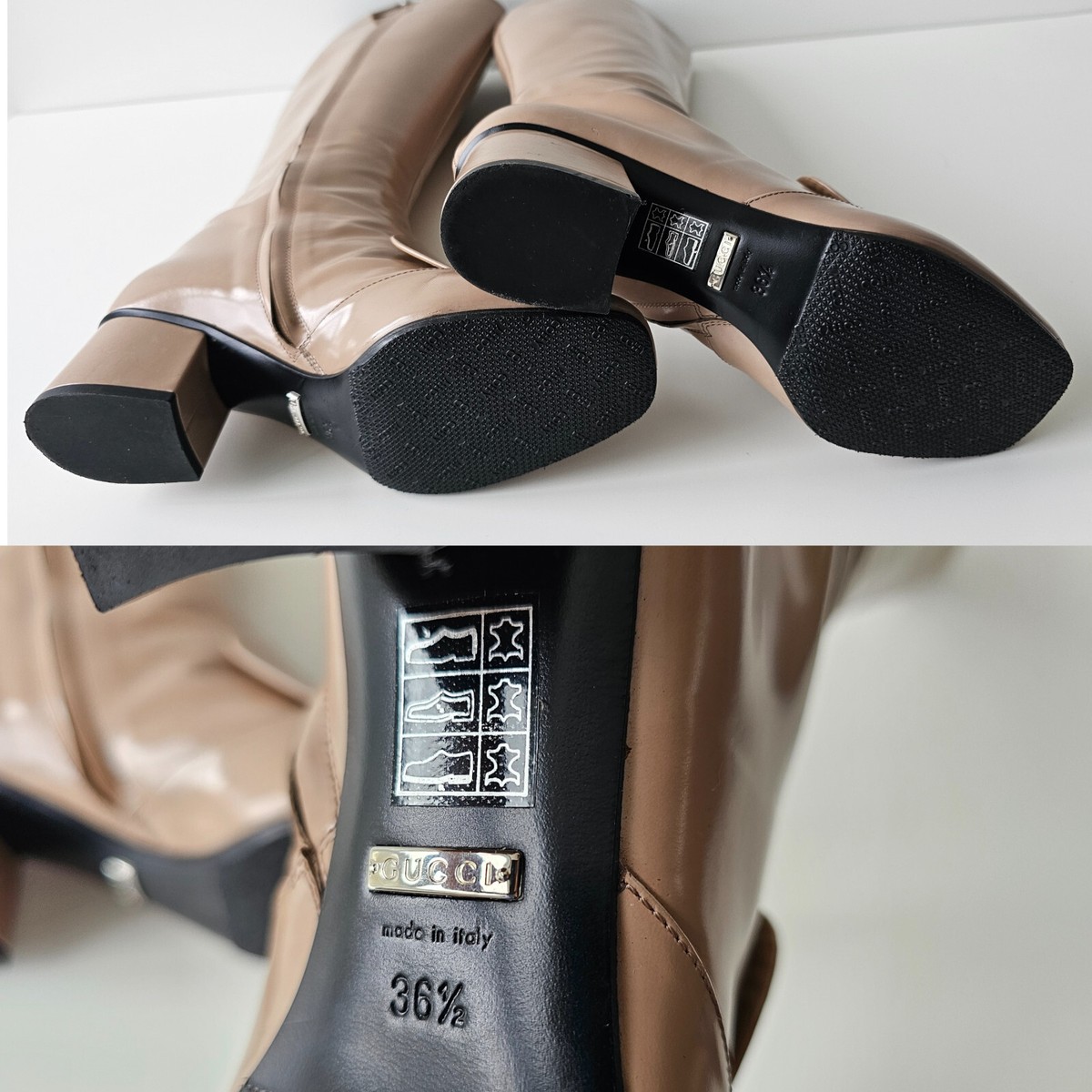 GUCCI★素敵！TALL LILLIAN BEIGE LEATHER HORSEBIT BOOTS s-l400.jpg