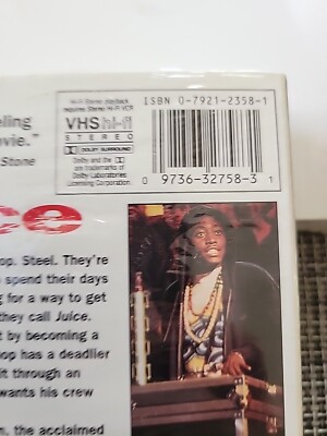 Juice VHS, 1992 Tupac Shakur, Paramount Watermark on seal Juice VHS, 1992 Tupac Shakur, Paramount Watermark on seal