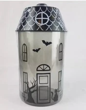4: NEW Target Bullseye Playground Haunted House Glass  Halloween Jar Canister