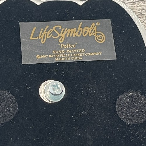 Batesville Casket Company Police Dept. Funeral Coffin Corner Plaque Life Symbols - Picture 3 of 3