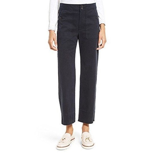 La Vie Rebecca Taylor Delphine Damen-Knöchelhose marineblau geknöpft 25 NEU 250 $ A81