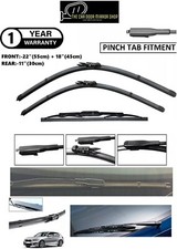 For BMW 1 Series 2012-2020 Windscreen Wiper Blade Set Front 22" 18" &amp; Rear 11"