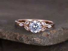 2Ct Round Cut Lab Created Diamond Women's Engagement Ring 14K Rose Gold Plated