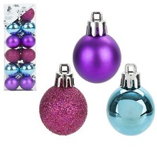 Shatterproof Christmas Tree Decoration - 24 Pack 30mm Baubles Multicolour