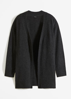 Long-Strickjacke Gr. 32/34 Anthrazit Meliert Damen Strick-Jacke Cardigan Neu*
