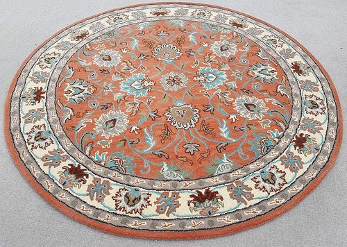 Hand-Tufted High Quality Woolen Rugs Round Collection Color Light Pink-multi - Picture 4 of 4