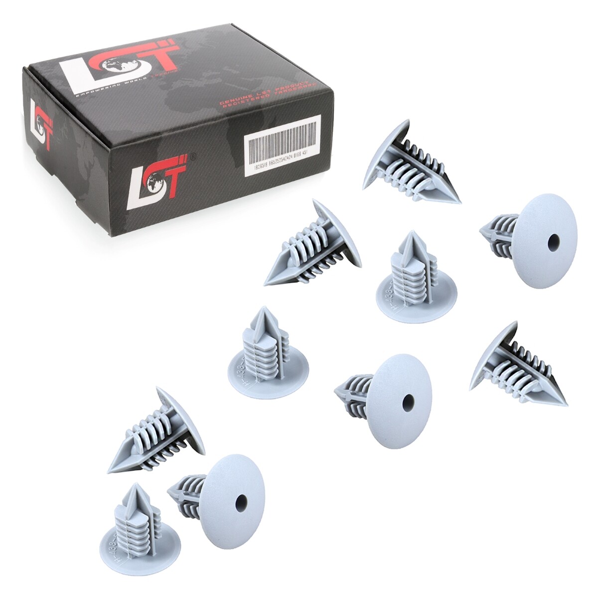 10X Interior / Bumper Fastening Clips For RENAULT Ø 10Mm Head 22Mm Gray