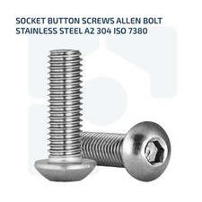 M8 x 12mm SOCKET BUTTON HEAD SCREWS HEX ALLEN BOLT A2 STAINLESS STEEL - ISO 7380