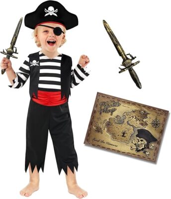 Piratenkostüm für Kinder Jungen Pirat Kostüm Karneval Faschingskostüm 3- 9 Jahre