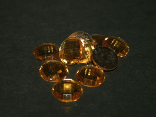 10 Acryl Cabochons Strass Klebestein facettiert 16 mm gold Schmuck Basteln DIY - Bild 1 von 1