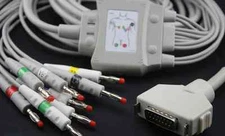 Fukuda Denshi 10-Lead Shielded EKG Cable AHA Banana4.0 15 pins  TUV CE