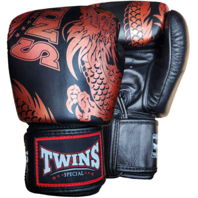 Boxing Gloves Twins Special FBGV-49 Copper Black Fancy Muay Thai Style 