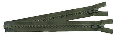 Paar Von Grün #10 YKK Vislon Offenes Ende Reißverschlüsse 35CM (Trennung)