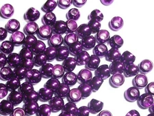 PREMIUM METALLIC PURPLE BRASS BEADS Fly Tying 7 Sizes To Pick - 25 Count