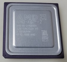 Vintage AMD K6 AMD-K6-2/400AFR 2.2V Core/3.3V Processor Collection/Gold